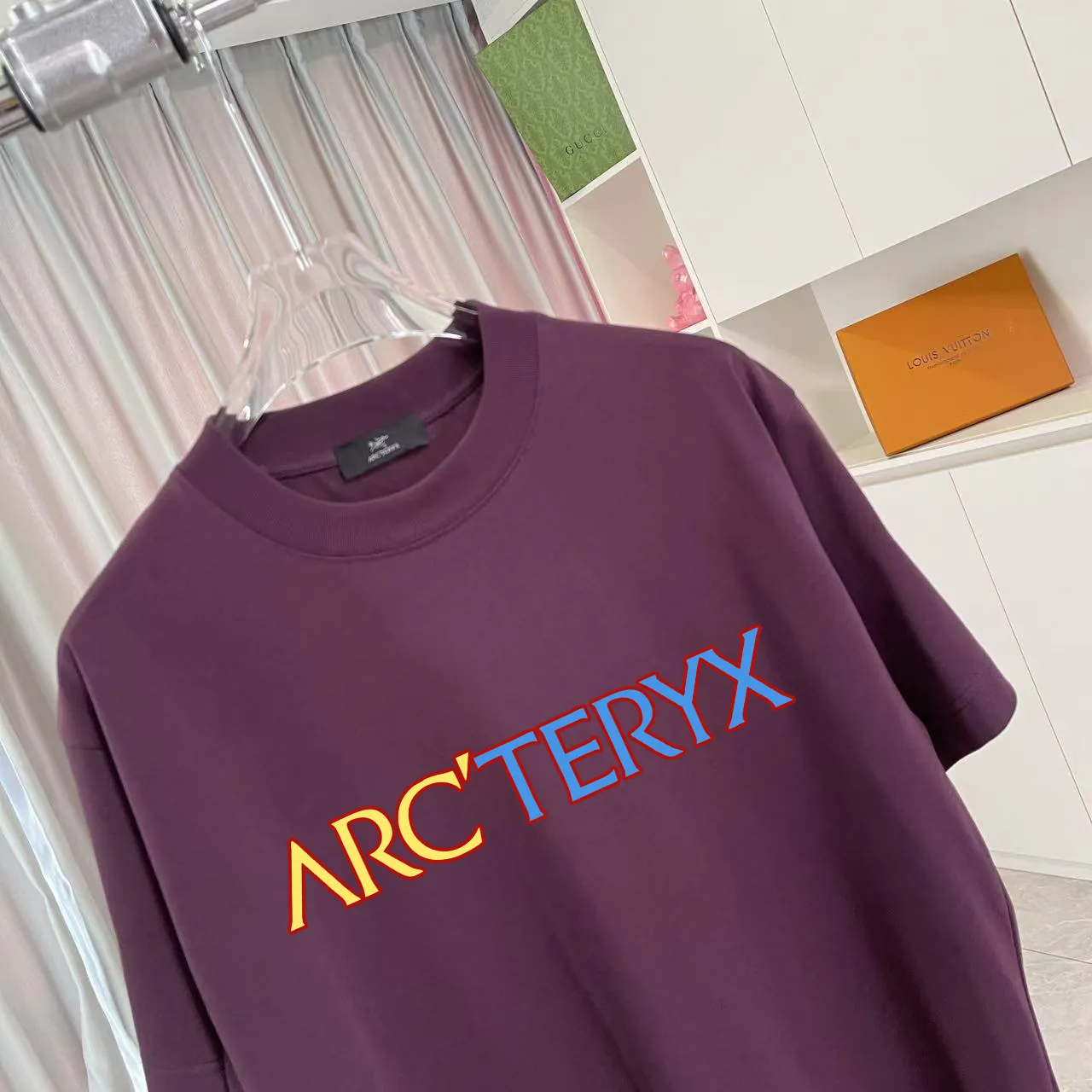 ARC'TERYX* 2025 New Arrival logo t g Same Style Size：S M L XL XXL ：Black White Purple